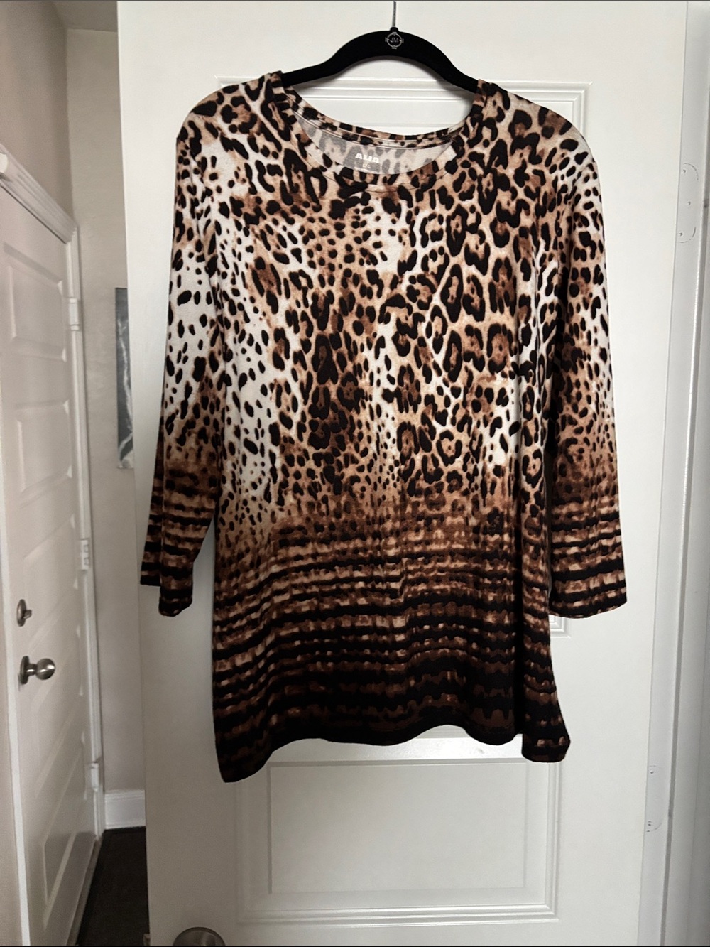 Alias Mae Leopard Print Tunic Top in Brown and Black